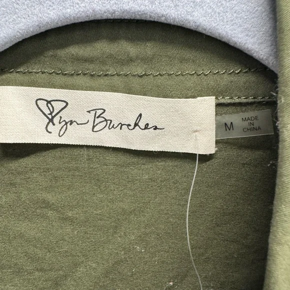 Lyn Burches Size M Olive Green Button-Up Jumpsuit - Picture 2 of 4